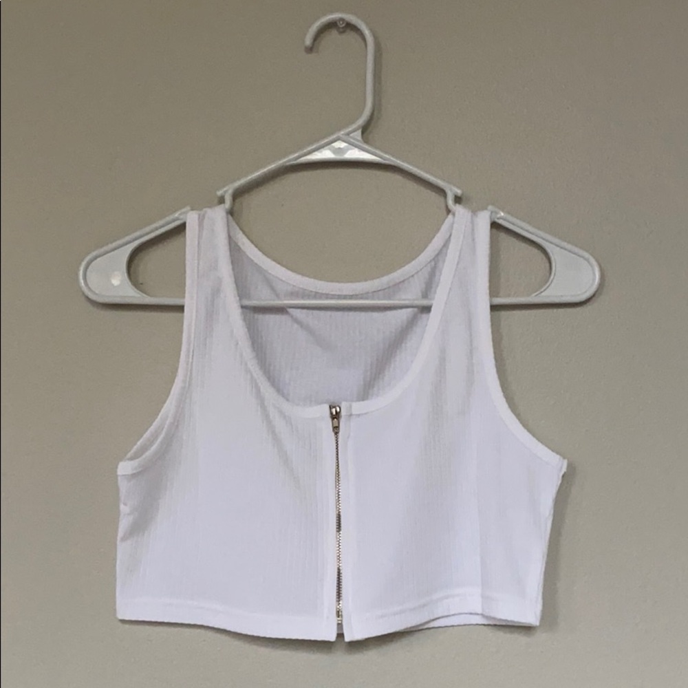 Zip down crop top